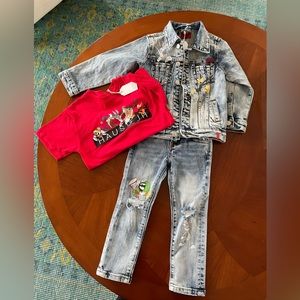 Haus of Jr jacket, shirt and jean set